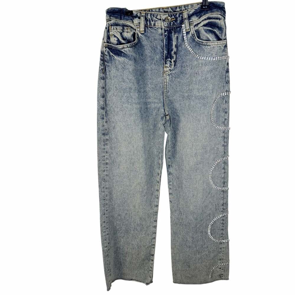 Liu Jo Y2K Rhinestone Embellished Light Wash Denim Jeans Size 26